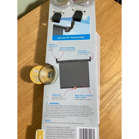 SafeFit SafeTemp Baby Car Sun Shades, White Hot Heat Alert Tab Pack Of Two - Picture 4 of 7